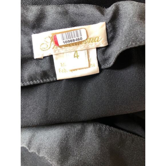 Shoshanna Waldorf Dress Cinched Waist Long Sleeve V-Neck Knee Length Black 4 - Picture 9 of 13